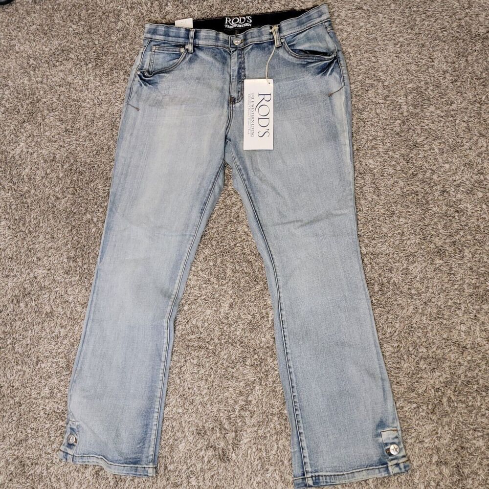 Rod's True Western Living Blue Jeans Button Me Up Riding Relaxed Fit 17/18x32